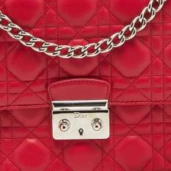 Pre Owned Dior Pink Cannage Leather Medium Miss Dior Shoulder Bag