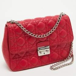 Pre Owned Dior Pink Cannage Leather Medium Miss Dior Shoulder Bag