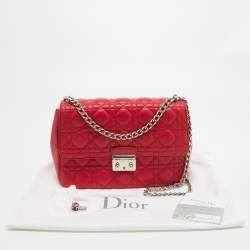 Pre Owned Dior Pink Cannage Leather Medium Miss Dior Shoulder Bag