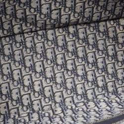Pre Owned Dior Navy Blue Oblique Embroidered Canvas Large Book Tote