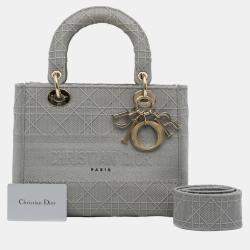 Dior Grey Medium Cannage Lady D-Lite