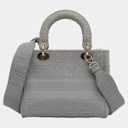 Dior Grey Medium Cannage Lady D-Lite