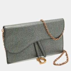Dior Multicolor Printed Leather Saddle Wallet on Chain