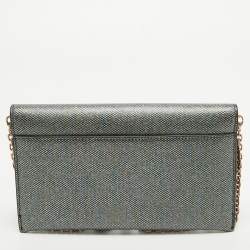 Dior Multicolor Printed Leather Saddle Wallet on Chain