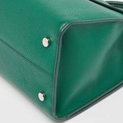 Pre Owned Dior Green Leather Medium Diorever Bag