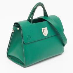 Pre Owned Dior Green Leather Medium Diorever Bag
