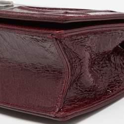 Pre Owned Dior Red Crackled Patent Leather Small Diorama Shoulder Bag