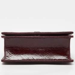 Pre Owned Dior Red Crackled Patent Leather Small Diorama Shoulder Bag