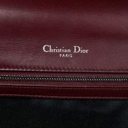 Pre Owned Dior Red Crackled Patent Leather Small Diorama Shoulder Bag