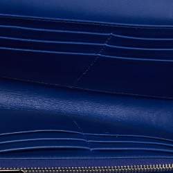 Pre Owned Dior Navy Blue Leather Diorama Wallet On Chain