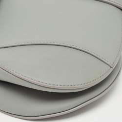 Pre Owned Dior Grey Ultramatte Leather Saddle Shoulder Bag