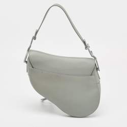 Pre Owned Dior Grey Ultramatte Leather Saddle Shoulder Bag