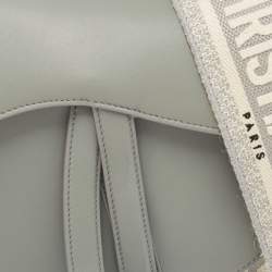 Pre Owned Dior Grey Ultramatte Leather Saddle Shoulder Bag