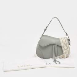Pre Owned Dior Grey Ultramatte Leather Saddle Shoulder Bag