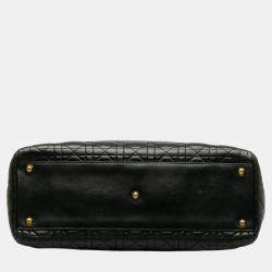 Dior Black Large Lambskin Cannage Lady Dior