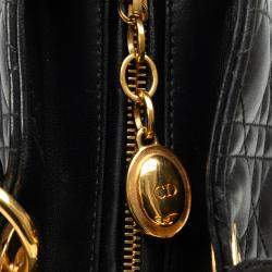 Dior Black Large Lambskin Cannage Lady Dior