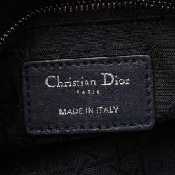 Pre Owned Dior Dark Blue  Cannage Leather Mini Lady Dior Tote