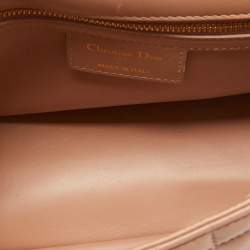 Pre Owned Dior Beige Cannage Leather Medium Caro Shoulder Bag