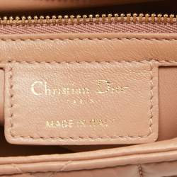 Pre Owned Dior Beige Cannage Leather Medium Caro Shoulder Bag