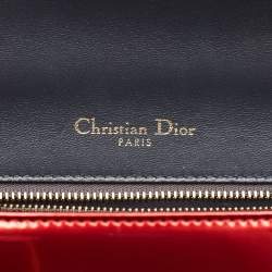 Pre Owned Dior Red Patent Leather Small Diorama Shoulder Bag