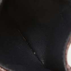 Pre Owned Dior Burgundy Crackled Patent Leather Diorama Card Holder 