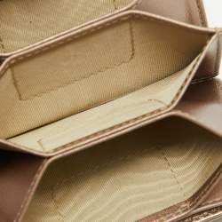 Pre Owned Dior Metallic Cannage Leather Lady Dior 5 Gusset Card Holder