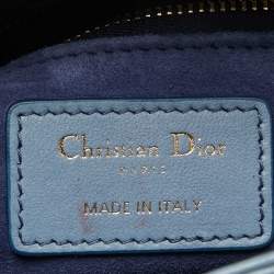 Pre Owned Dior Ombre Blue Cannage Leather Small My ABCDior Lady Dior Tote