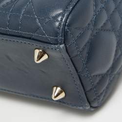 Pre Owned Dior Ombre Blue Cannage Leather Small My ABCDior Lady Dior Tote