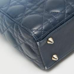 Pre Owned Dior Ombre Blue Cannage Leather Small My ABCDior Lady Dior Tote