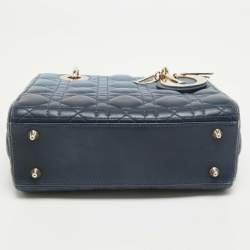 Pre Owned Dior Ombre Blue Cannage Leather Small My ABCDior Lady Dior Tote