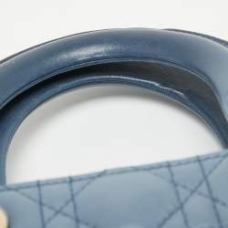 Pre Owned Dior Ombre Blue Cannage Leather Small My ABCDior Lady Dior Tote