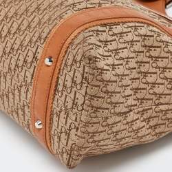 Pre Owned Dior Beige/Orange Oblique Canvas and Leather Vintage Bag