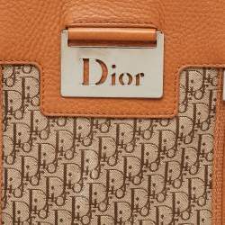 Pre Owned Dior Beige/Orange Oblique Canvas and Leather Vintage Bag
