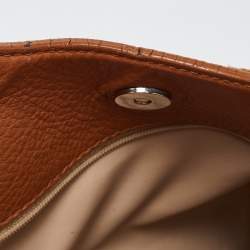 Pre Owned Dior Beige/Orange Oblique Canvas and Leather Vintage Bag