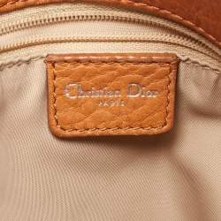 Pre Owned Dior Beige/Orange Oblique Canvas and Leather Vintage Bag