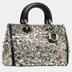 Dior Black/Silver Mini Embellished Diorissimo