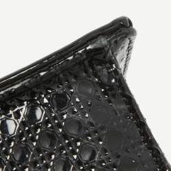 Pre Owned Dior Black Microcannage Patent Leather Medium Diorama Flap Shoulder Bag