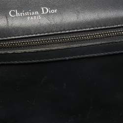 Pre Owned Dior Black Microcannage Patent Leather Medium Diorama Flap Shoulder Bag