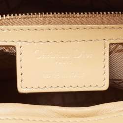 Pre Owned Dior Beige Cannage Patent Leather Large Lady Dior Tote