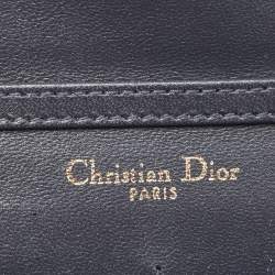 Pre Owned Dior Red Micro Cannage Patent Leather Diorama Wallet On Chain
