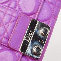 Pre Owned Dior Pink Cannage Leather Miss Dior Wallet on Chain