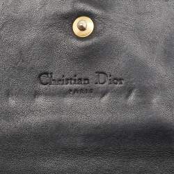 Pre Owned Dior Black Cannage Patent Leather Lady Dior Wallet on Chain