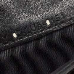 Pre Owned Dior Black Cannage Patent Leather Lady Dior Wallet on Chain