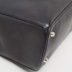 Pre Owned Dior Black Leather Large Diorissimo Shopper Tote