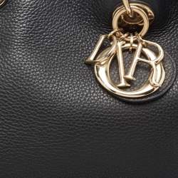 Pre Owned Dior Black Leather Large Diorissimo Shopper Tote