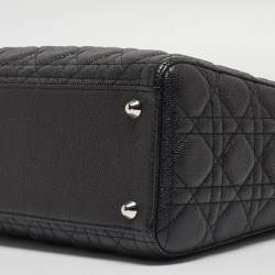 Dior Black Cannage Leather Large Lady Dior Tote