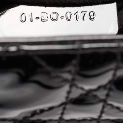 Pre Owned Dior Black Cannage Patent Leather Medium Lady Dior Tote