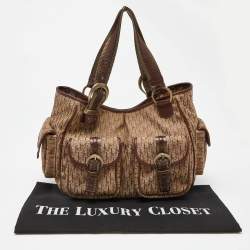 Pre Owned Dior Beige/Brown Diorissimo Canvas Multi Pocket Shoulder Bag