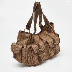 Pre Owned Dior Beige/Brown Diorissimo Canvas Multi Pocket Shoulder Bag