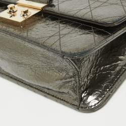 Dior Metallic Crackled Leather Miss Dior Promenade Chain Clutch